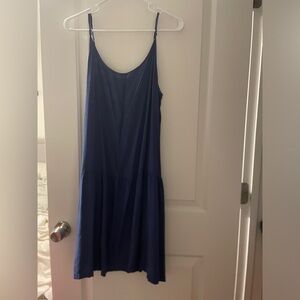 Lacausa drop waist blue slip dress with adjustable straps size L